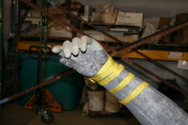 Left Hand of the justice statue